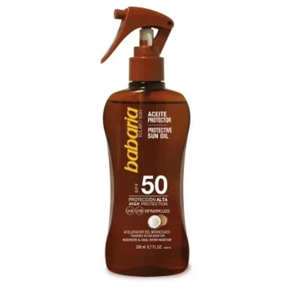 Spray aceite protector solar bronceador coco SPF50 Babaria 200 ml. - 0.2 l - Imagen del producto en Findit