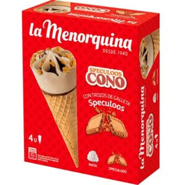 Helado cono speculoos 4 unidades - 0.48 l - Imagen del producto en Findit