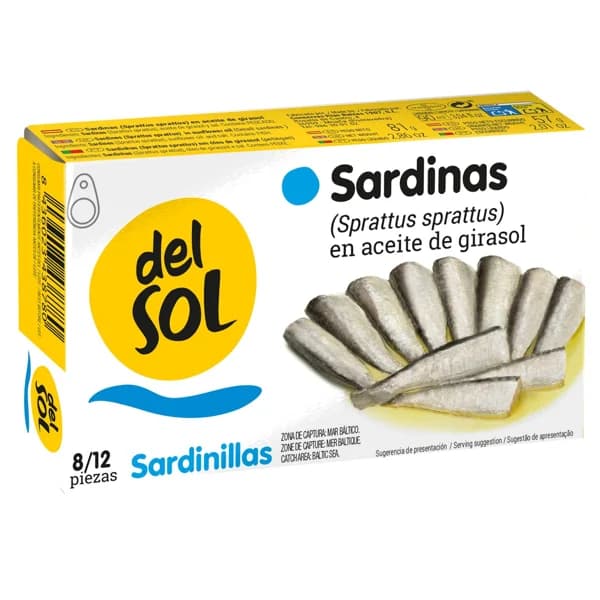 Sardinas en Aceite de Girasol 90 GR - 0.09 kg - Imagen del producto en Findit