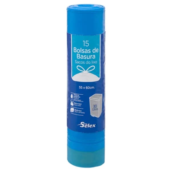 Bolsa Basura cierre fácil Azul 15 UD - 1 ud - Imagen del producto en Findit