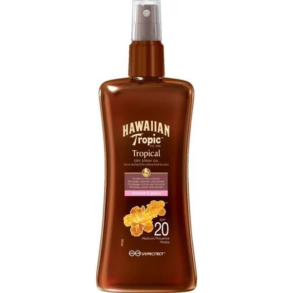 Aceite protector FP20 HAWAIIAN TROPIC, spray 200 ml - 1 ud - Imagen del producto en Findit