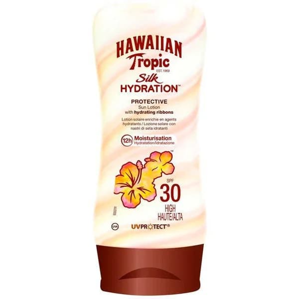 Loción hidratante protectora SFP30 HAWAIIAN TROPIC, bote 180 ml - 1 ud - Imagen del producto en Findit