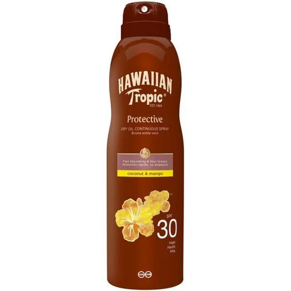 Bruma en aceite seco SPF30 HAWAIIAN TROPIC, spray 180 ml - 1 ud - Imagen del producto en Findit