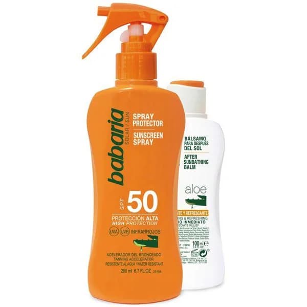 Solar de aloe SPF50-Aftersun BABARIA, pack 300 ml - 1 ud - Imagen del producto en Findit