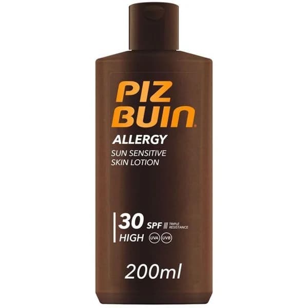 Loción solar allergy SPF30 PIZ BUIN, bote 200 ml - 1 ud - Imagen del producto en Findit