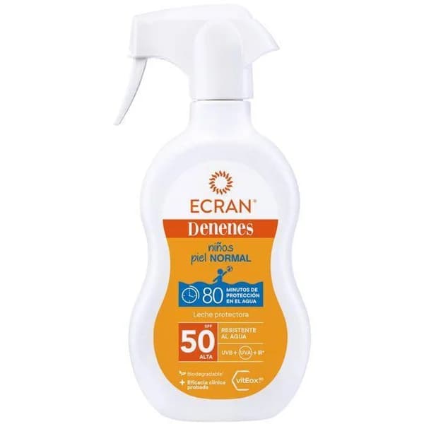 Leche solar infantil 80 mins FP50 ECRAN DENENES, pistola 270 ml - 0.27 l - Imagen del producto en Findit