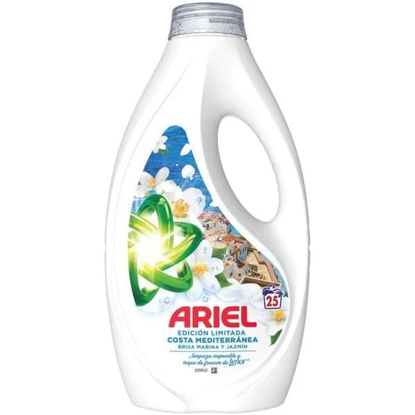 Detergente en gel Costa Mediterránea ARIEL, garrafa 25 dosis - 25 ud - Imagen del producto en Findit