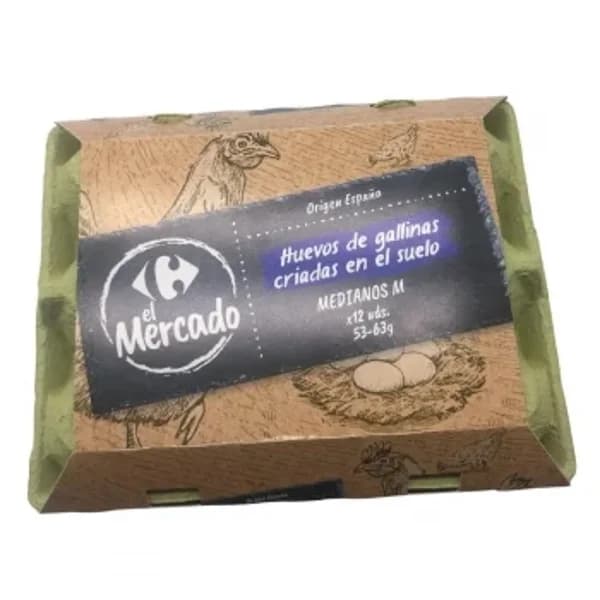 Huevos M de suelo Carrefour El Mercado 12 ud. - 12 ud - Imagen del producto en Findit