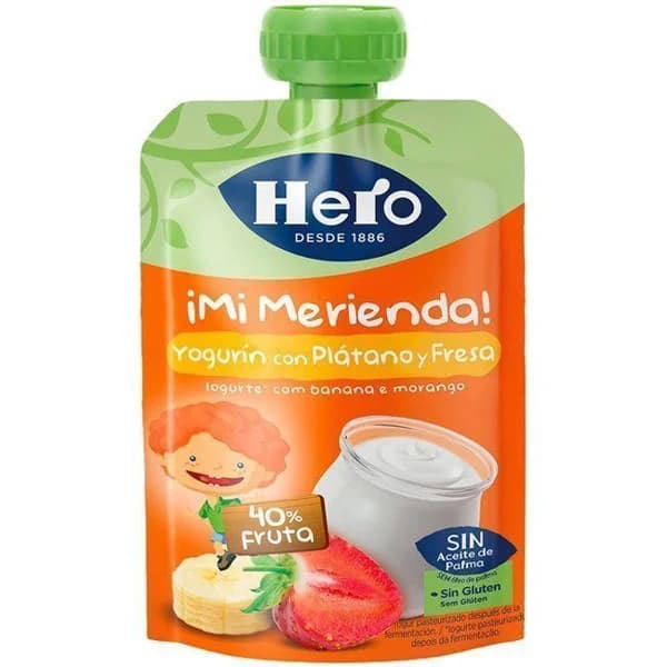Bolsita de yogur-plátano-fresa HERO, doypack 100 g - 0.1 kg - Imagen del producto en Findit