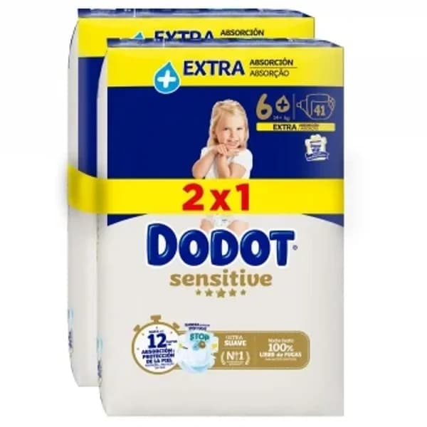 Pañales Dodot Sensitive T6 (14+ kg) 82 ud. - 81.05 ud - Imagen del producto en Findit