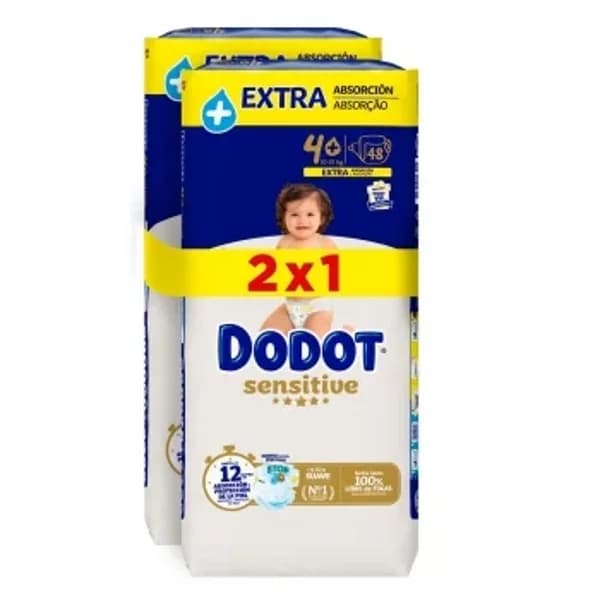 Pañales Dodot Sensitive T4 (10-15 kg) 96 ud. - 96.74 ud - Imagen del producto en Findit