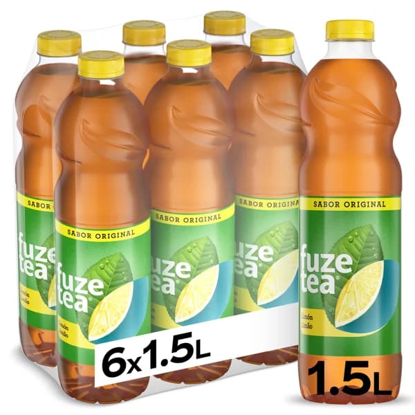 Refresco de té limón sabor original Fuze tea pack 6 x 1.5 l - 8.98 l - Imagen del producto en Findit