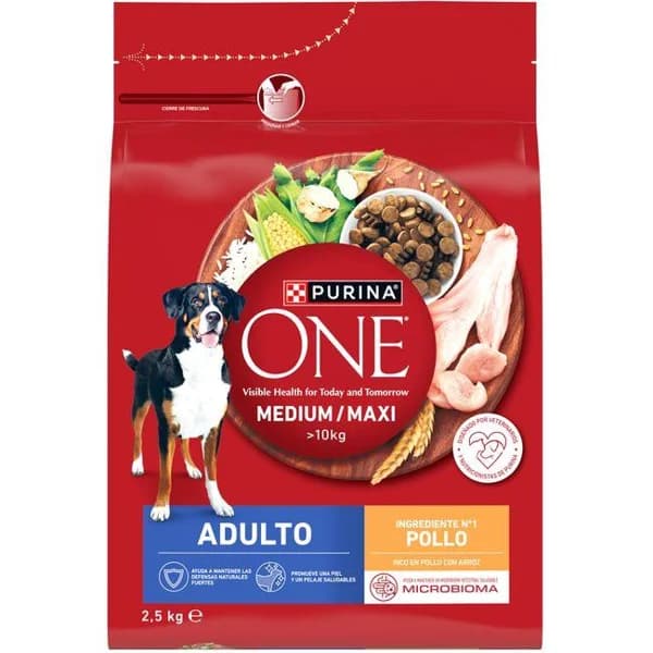Alimento de pollo para perro mediano/max adulto ONE, saco 2,5 kg - 2.5 kg - Imagen del producto en Findit