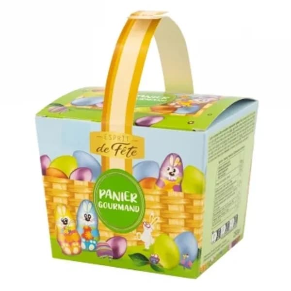 Surtido de figuritas y huevos de chocolate con leche Panier Gourmand Sprit de Fête 250 g. - 0.25 kg - Imagen del producto en Findit