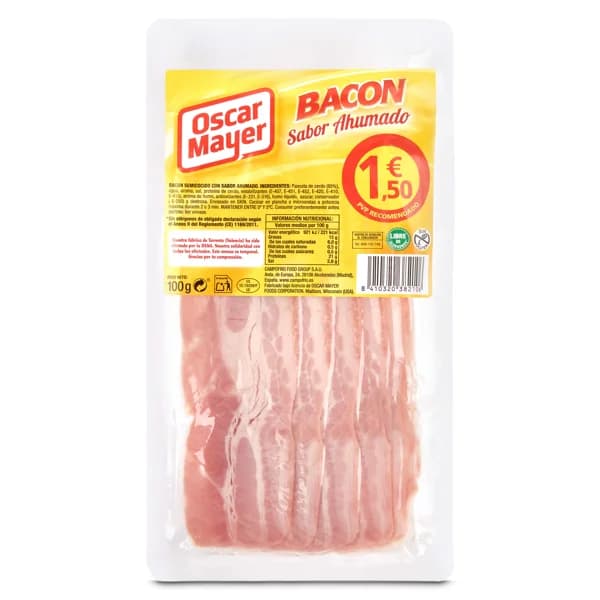 Bacón sabor ahumado Oscar Mayer sobre 100 g - 0.1 kg - Imagen del producto en Findit