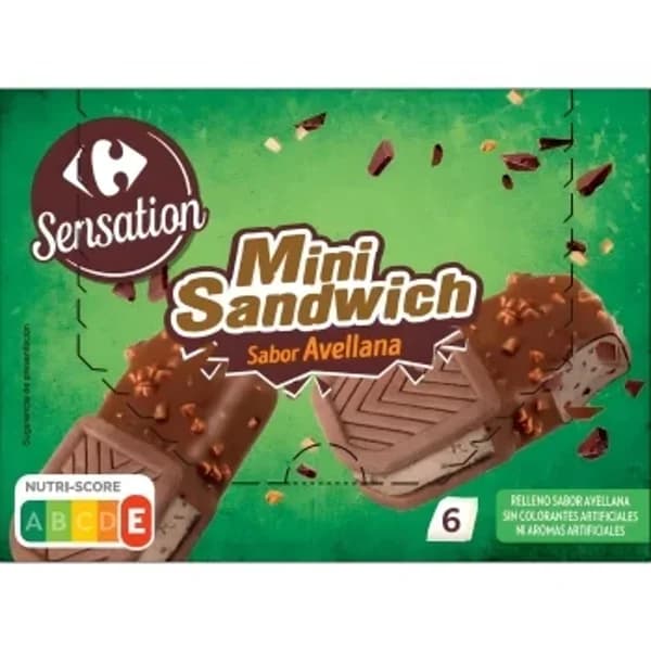Mini sandwich Duo Avellana Carrefour Sensation 6 uds. - 5.98 ud - Imagen del producto en Findit