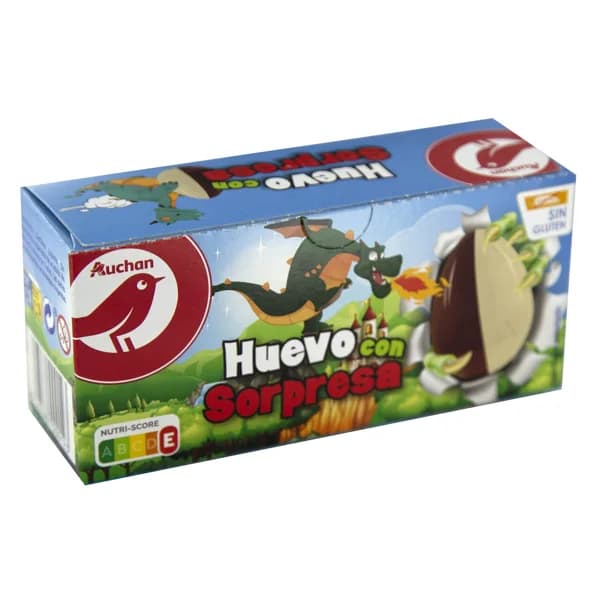 PRODUCTO ALCAMPO Huevo sorpresa de chocolate pack 3 uds. 60 g. - 0.06 kg - Imagen del producto en Findit