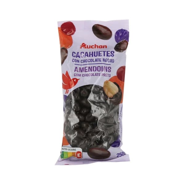 PRODUCTO ALCAMPO Cacahuete recubiertos con chocolate negro 250 g. - 0.25 kg - Imagen del producto en Findit