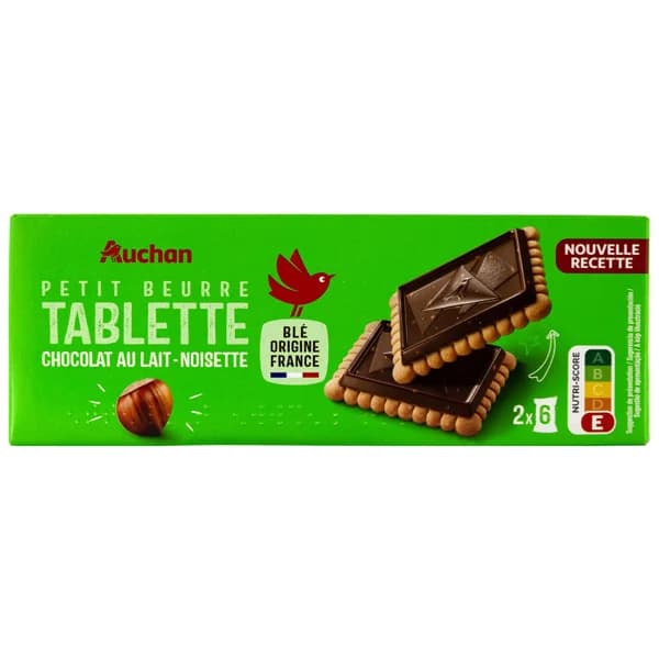 PRODUCTO ALCAMPO Galletas de mantequilla con tableta de chocolate con leche y avellanas 150 g. - 0.15 kg - Imagen del producto en Findit