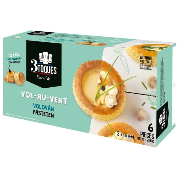 3 TOQUES Vol-Au-Vents (Volován) 6 uds x 25 g. - 0.15 kg - Imagen del producto en Findit