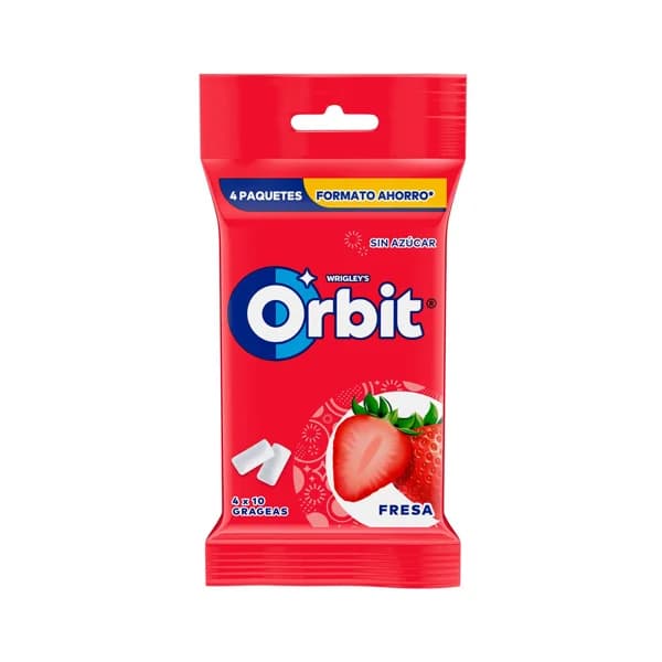 ORBIT Chicles sabor a fresa ORBIT paquete 4 barritas. 56 g. - 0.06 kg - Imagen del producto en Findit