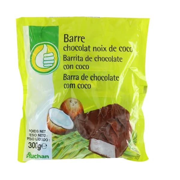 PRODUCTO ECONÓMICO ALCAMPO Barritas de chocolate rellenas de coco 300 g. - 0.3 kg - Imagen del producto en Findit