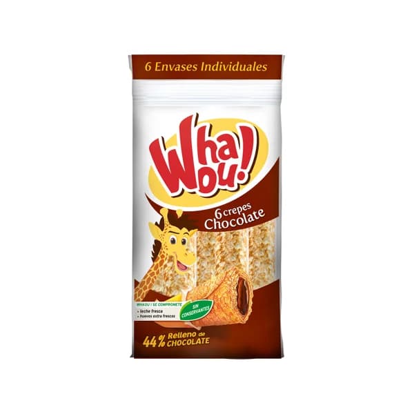 WHAOU!  Crepes Rellenos de Chocolate 6 uds. 192 gr, - 0.19 kg - Imagen del producto en Findit