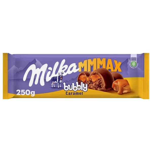 MILKA Chocolate bubbly con leche y relleno líquido de caramelo 250 g. - 0.25 kg - Imagen del producto en Findit