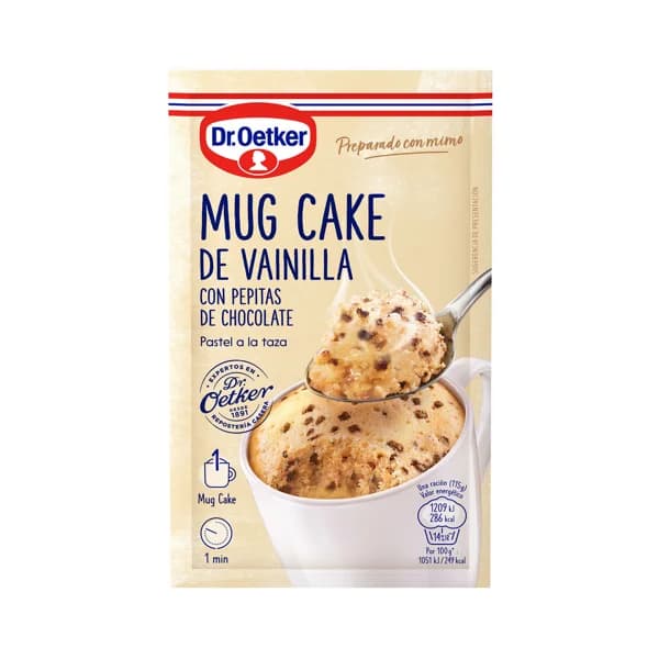 DR. OETKER Pastel a la taza de vainilla con pepitas de chocolate DR. OETKER 65 g. - 0.07 kg - Imagen del producto en Findit