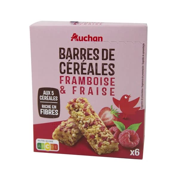 PRODUCTO ALCAMPO Cereales en barrita con trozos de frutas rojas PRODUCTO ALCAMPO CROUSTY 6 uds. x 21 g. - 0.13 kg - Imagen del producto en Findit
