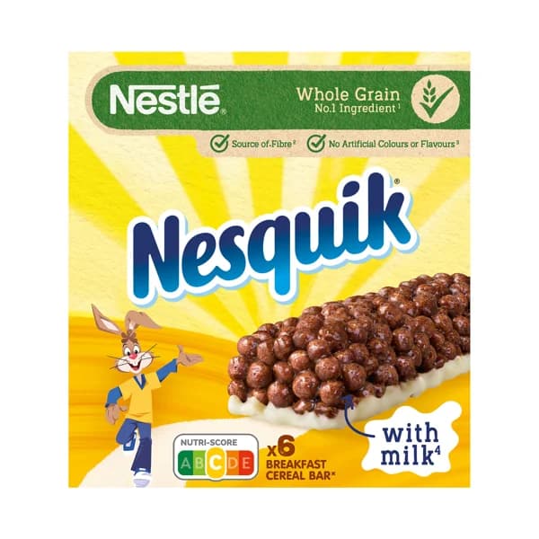 NESTLÉ de NESQUIK Barritas de cereales con chocolate 6 uds. x 25 g. - 0.15 kg - Imagen del producto en Findit