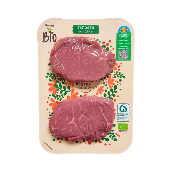 ALCAMPO CULTIVAMOS LO BUENO ECOLÓGICO Filetes de 1ªA de ternera ecológica, especiales plancha o freir - 1 ud - Imagen del producto en Findit