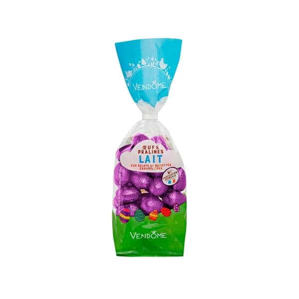 VENDOME Huevos de Pascua bombón de chocolate con leche rellenos de praliné y trocitos de avellana caramelizada 250 g. - 0.25 kg - Imagen del producto en Findit