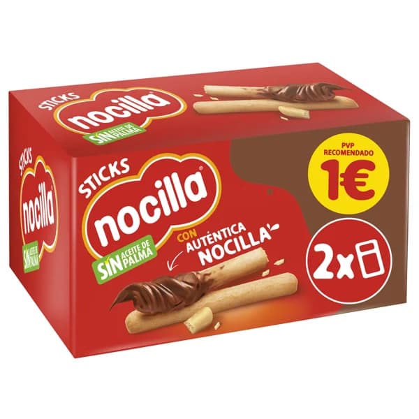 Crema de cacao con avellanas con sticks NOCILLA pack de 2 uds. 30 g. - 0.07 kg - Imagen del producto en Findit