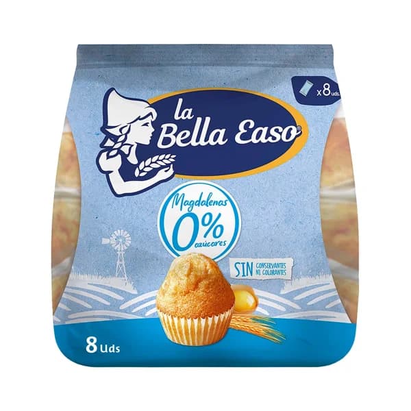LA BELLA EASO Magdalenas 0% azúcares 232 gr, - 0.23 kg - Imagen del producto en Findit