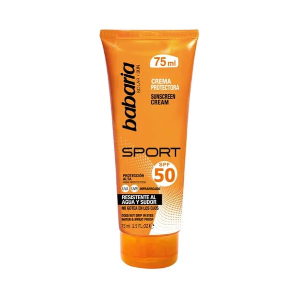 BABARIA Protector facial solar con textura crema y FPS 50 (muy alta) BABARIA Sport 75 ml. - 0.08 l - Imagen del producto en Findit