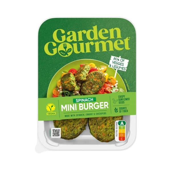 GARDEN GOURMET Mini burgers veganas de espinacas, zanahoria y garbanzos 160 g. - 0.16 kg - Imagen del producto en Findit