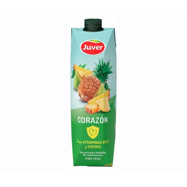JUVER Zumo corazón piña y pera 1 l. - 1.2 l - Imagen del producto en Findit