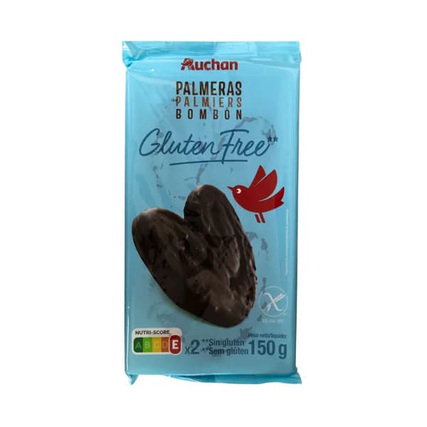 PRODUCTO ALCAMPO Palmeras bombón elaboradas sin gluten 2 uds, 150 g. - 0.15 kg - Imagen del producto en Findit