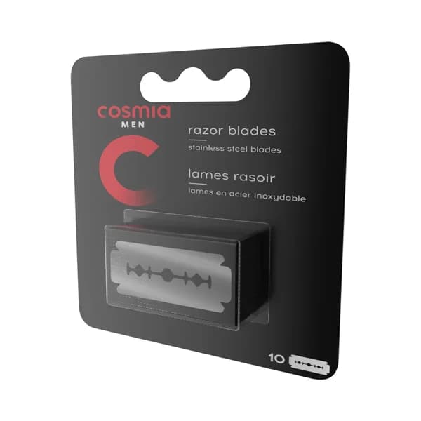 COSMIA Recambio de cuchillas de acero inoxidable, para maquinilla de afeitar clásicas COSMIA 10 uds. - 1 ud - Imagen del producto en Findit