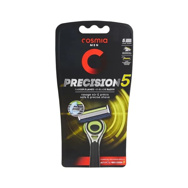 COSMIA Maquinilla de afeitar recargable con cabezal basculante de 5 hojas COSMIA Men flex + 5 - 1 ud - Imagen del producto en Findit