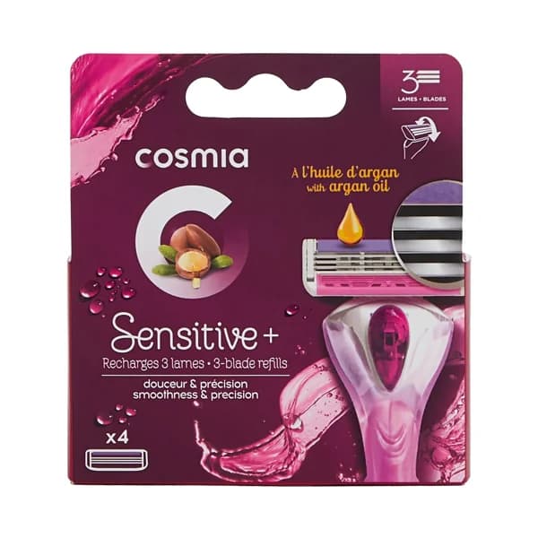 COSMIA Recambio cuchillas de 3 hojas para maquinilla de depilación femenina COSMIA Sensitive 4 uds. - 1 ud - Imagen del producto en Findit
