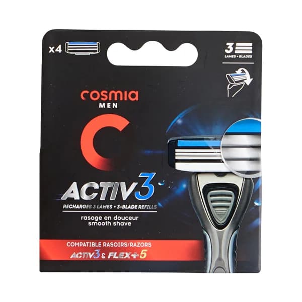 COSMIA Recambio cuchillas de 3 hojas para maquinilla COSMIA Activ3 4 uds. - 1 ud - Imagen del producto en Findit