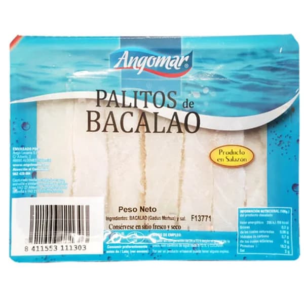 ANGOMAR Bacalao salado palitos ANGOMAR 300 g. - 0.3 kg - Imagen del producto en Findit