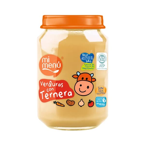 MI MENÚ Tarrito de verduras con ternera, sin gluten, a partir de 6 meses MI MENÚ 235 g. - 0.24 kg - Imagen del producto en Findit