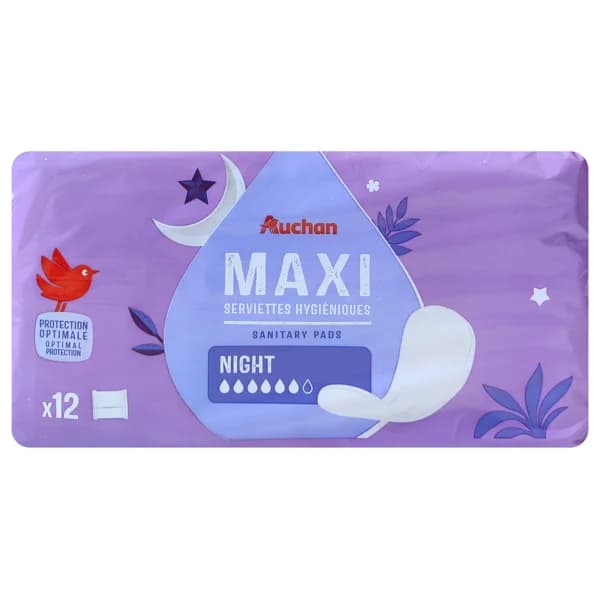 PRODUCTO ALCAMPO Compresas maxi de noche, en bolsitas individuales 12 uds. - 1 ud - Imagen del producto en Findit