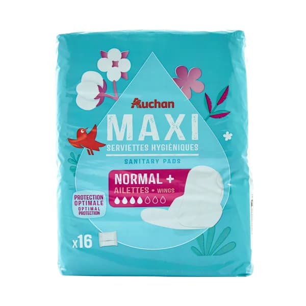 PRODUCTO ALCAMPO Compresas regular maxi con alas, en bolsitas individuales 16 uds. - 1 ud - Imagen del producto en Findit