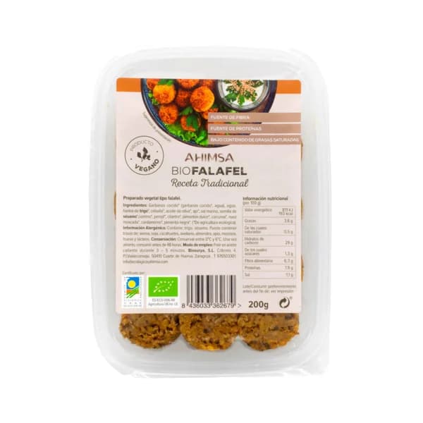 AHIMSA Preparado vegetal tipo Falafel ecológico AHIMSA 200 g. - 0.2 kg - Imagen del producto en Findit