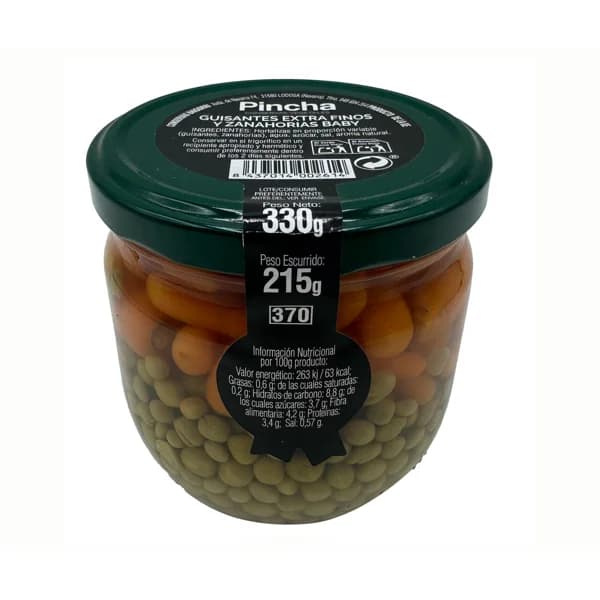 PINCHA Guisante con zanahoria baby 215 g. - 0.22 kg - Imagen del producto en Findit