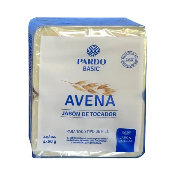 PARDO Basic Pastillas de jabón de tocador con avena, para todo tipo de pieles 4 x 60 g. - 0.24 kg - Imagen del producto en Findit